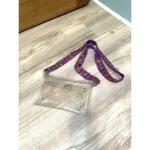 Intricately Beaded LSU Tigers Clear Purse Hand Bea